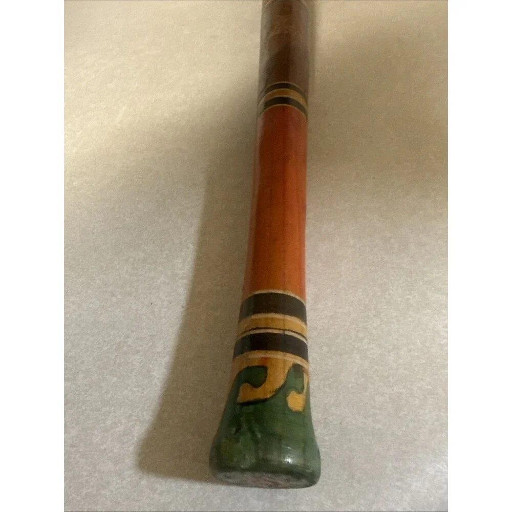 Vintage Original 80's Mexico Hand Carved & Painted Wooden Pinata Bat Stick 23